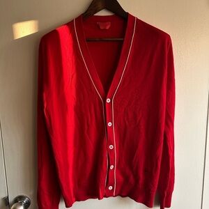 ISAIA Merino Cardigan with White Trim